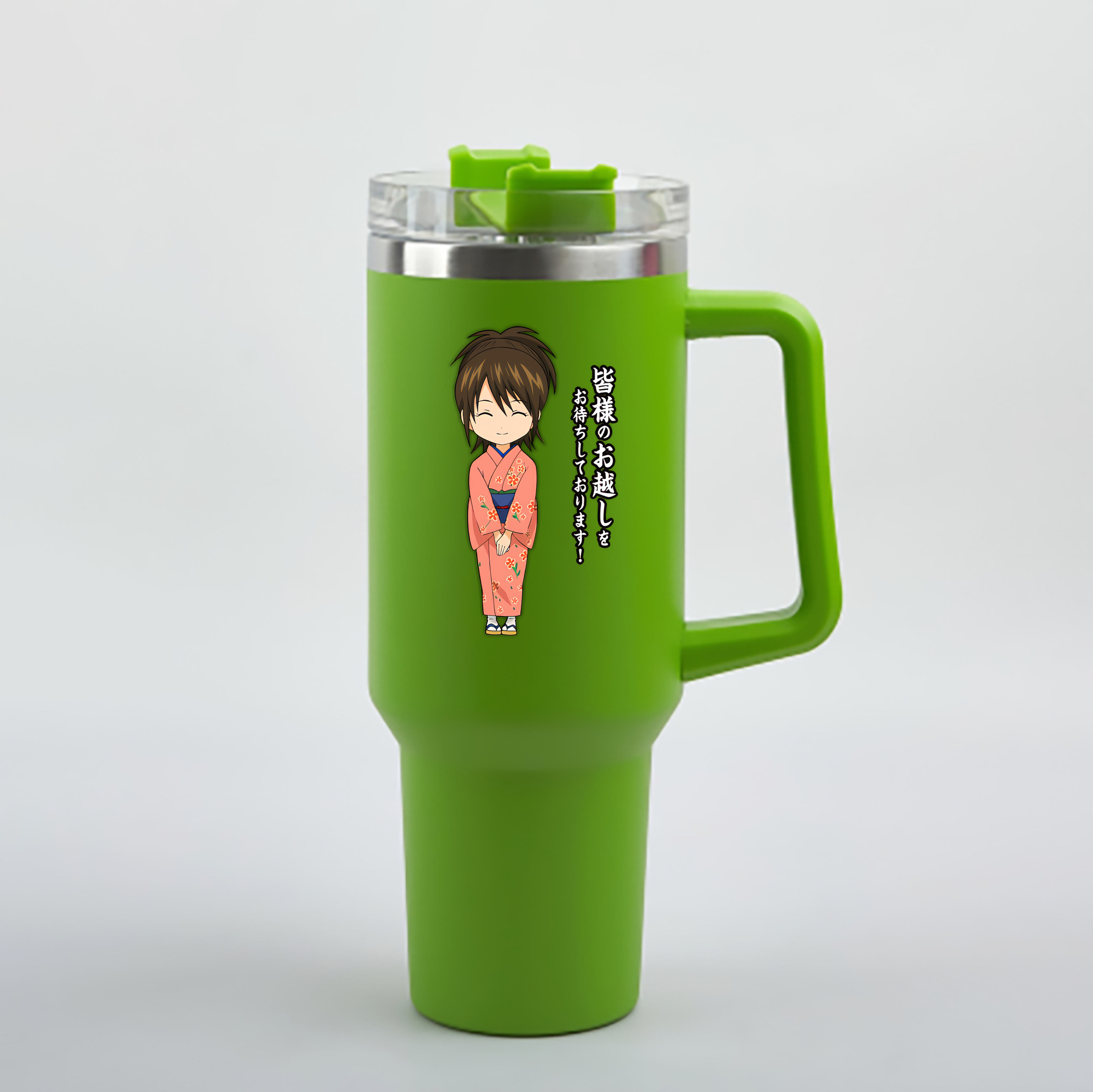 （画像用） ぎんたま 坂田銀時（さかたぎんとき） 神楽 志村新八（しむら しんぱち） GINTAMA Sakata Gintoki Kagura Shimura Shinpachi 1200mL車用タンブラー - クリスタルステッカー（プラスチックストロー付き）